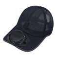 thumbnail image 2 of Gorra con ventilador solar transpirable y recargable con energía solar para playa, deportes y compras. Azul marino, 2 of 8