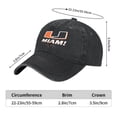 thumbnail image 3 of Vintage Cotton Washed Distressed Baseball Cap - Black Golf Dad Hat with Bold ' MIAMI ' Graphic for Men & Women, 3 of 6