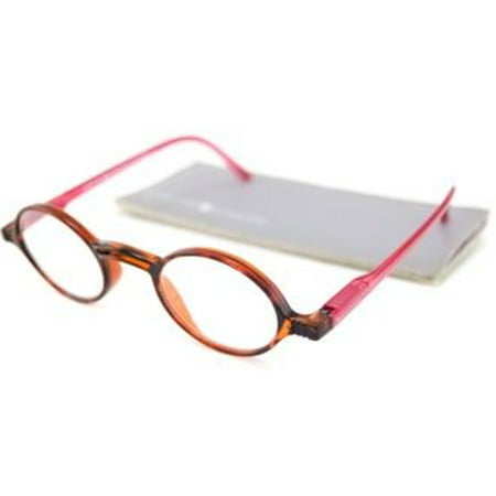 gabriel + simone rond round reading glasses - tortoise/pink +2.50