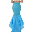 thumbnail image 2 of YiZYiF Womens Mermaid Tail Maxi Skirt Sparkly Sequined Skirts Cosplay Costume Blue XXL, 2 of 7
