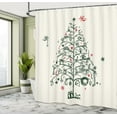 thumbnail image 5 of Ambesonne Christmas Shower Curtain, Tree and Fairies, 69"Wx75"L, Red and Green, 5 of 5