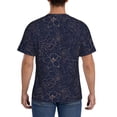 thumbnail image 3 of Bixox Men's Copper-Gold Gloss Outline Navy Dark Blue Printed Short Sleeve Skinny Athletic T-Shirt, 3 of 6