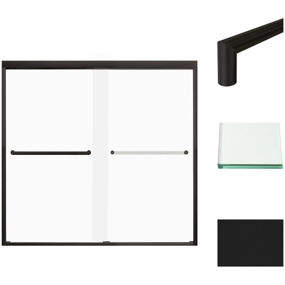 Transolid Fbpt605808f-T 58" High X 59" Wide Bypass Frameless Shower Door - Black