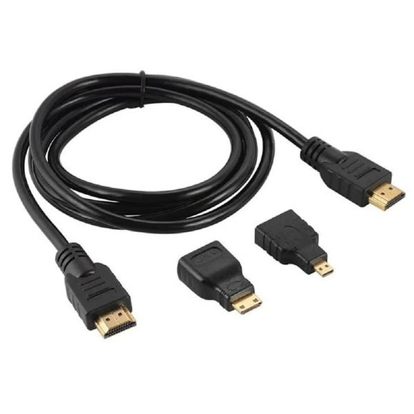Cable 3 en 1 HDMI 1.5 m y Adaptadores Mini Micro HDMI