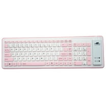 Anvazise 103 Keys Foldable Dustproof Soft Silicone Gaming Keyboard for Laptop/Computer Pink