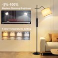 thumbnail image 4 of OUTON Arc Floor Lamp with Remote, 67" Retro Standing Lamp with 4 Color Temperatures, Metal Tall Lamps for Living Room Bedroom, 9W Bulb Included, 4 of 9