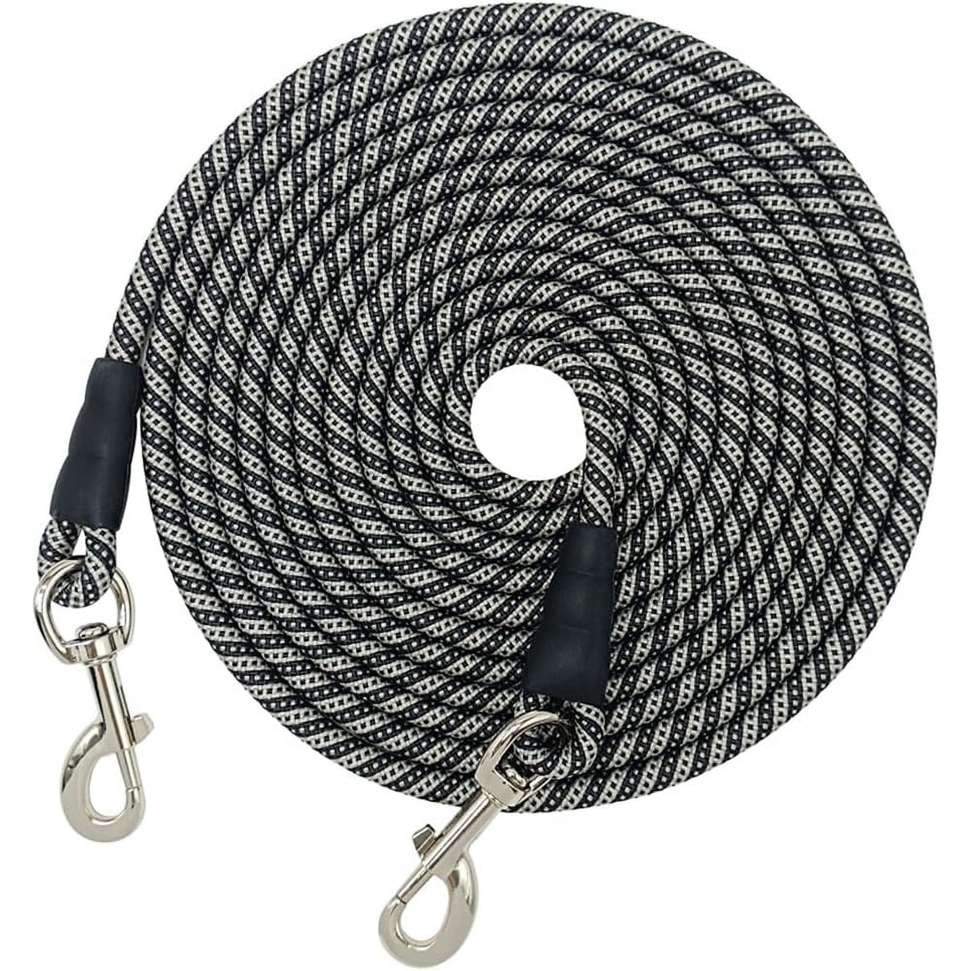15FT 20FT 40FT Long Dog Tether, 3/8" Tie Out Rope Dog Lead for Yard, Obedience Recall Training Outdoor Camping, Playing, Backyard Runner for Large Medium Dogs (15FT * 3/8")