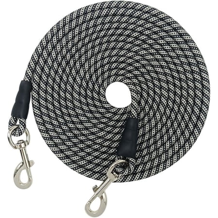 15FT 20FT 40FT Long Dog Tether 3/8 Tie Out Rope Dog Lead for Yard Obedience Recall Training Outdoor Camping Playing Backyard Runner for Large Medium Dogs (15FT * 3/8 )