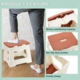 thumbnail image 3 of Uxcell 9" Folding Step Stool for Adults 220 lbs Capacity Non-Slip Step Stool with Handle, Red Small Stepping Stool, 3 of 7