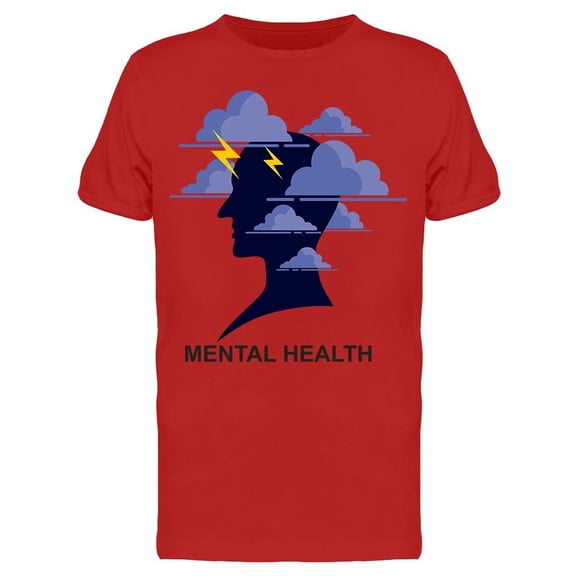 Mental Health Head Silhouette T-Shirt Men -Image by Shutterstock, Male XX-Large
