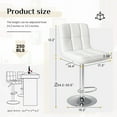 thumbnail image 4 of JOINSUN Bar Stools, Luxurious PU Leather Adjustable Swivel Counter Seats for Home, Set of 4, White, 4 of 6