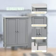 thumbnail image 5 of Giantex Bathroom Floor Cabinet, Wooden Freestanding Storage Cabinet with Double Doors, Suitable for Bathroom, Living Room, Bedroom, Entryway, 5 of 9