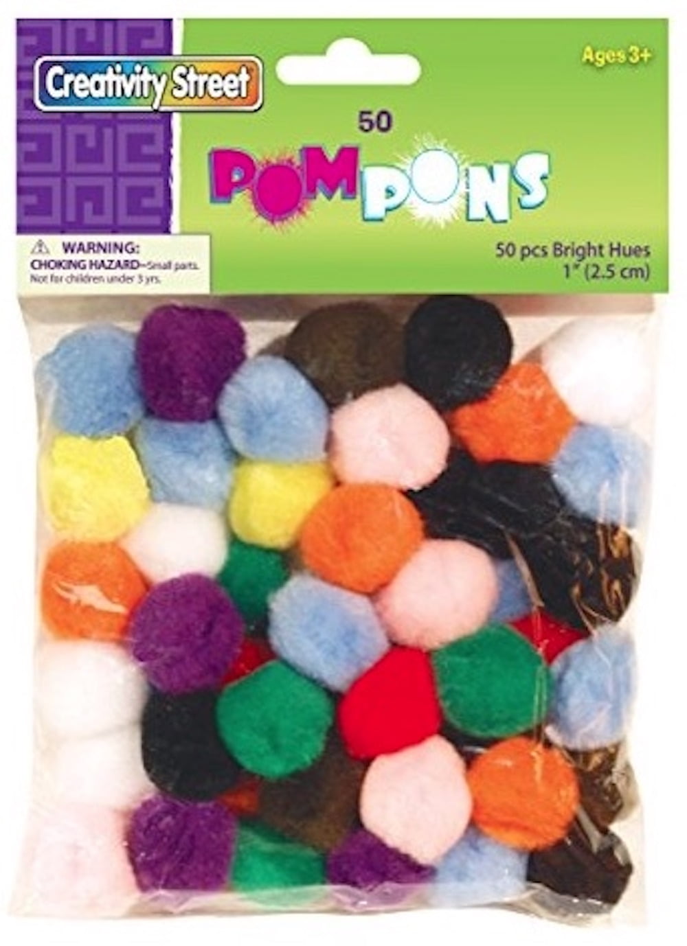 Creativity Street Soft N Lively Pom Pon, 1 Inch, Assorted Bright