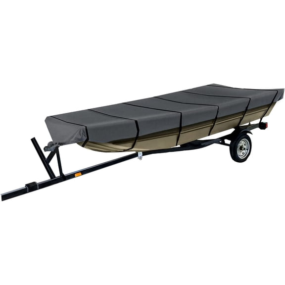 GOODSMANN Jon Boat Cover 300D Heavy Duty Fits 16ft Length Beam Width to 75'' 9411-13103-01A