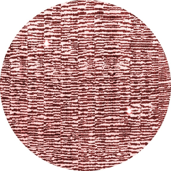 Ahgly Company Indoor Round Abstract Red Modern Area Rugs, 7' Round
