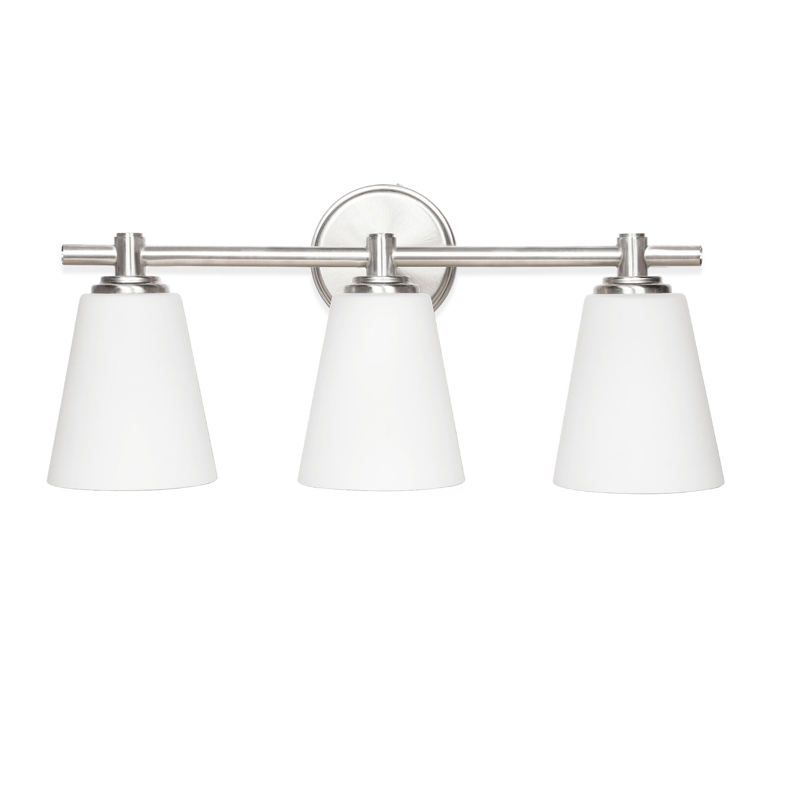 3 Light LED Bath Bar Light, LED Mirror Front Make-up Vanity, Light Bathroom Lighting Fixture with Glass, Indoor Wall Lamp 3-Blub Brushed Nickel