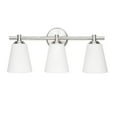 thumbnail image 4 of 3 Light LED Bath Bar Light, LED Mirror Front Make-up Vanity, Light Bathroom Lighting Fixture with Glass, Indoor Wall Lamp 3-Blub Brushed Nickel, 4 of 8
