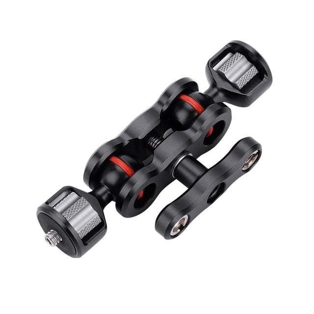 Cámara de la cabeza del brazo Negro Multi -Función Dual Head Hot Shata Adaptador de Montaje en Brazo Accesorio de Cámara