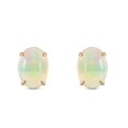 thumbnail image 2 of Galaxy Gold 14K Solid Yellow Gold Stud Earrings with 0.90 CTW Natural Opals, October Birthstone, Symbol of Inspiration, 2 of 3
