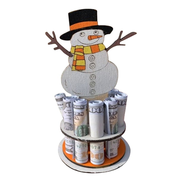 Regalos de Navidad para Niños Clip de Dinero Cartera de Navidad Artesanía de Madera Regalo de Fiesta para Billetes de Efectivo Tarjetas de Regalo de Navidad Personalizadas Del Titular