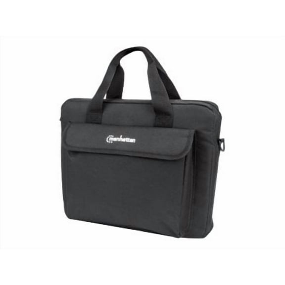 Manhattan London Laptop Bag 12.5" Top Loader Black LOW COST Accessories Pocket Shoulder Strap removable Notebook Case Three Year Warranty 439862