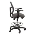 thumbnail image 2 of Adjustable-Height Mesh Mid-Back Drafting Office Chair w/ Footrest Ring & Optional Arms Black, 2 of 14