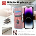 thumbnail image 3 of for iPhone 16 Pro Max Wallet Case with Card Slots & Cash Slot【RFID Blocking】, With Wrist Kickstand,Flip Folio Book PU Leather  Shockproof Anti-fall Rugged Phone case Cover For Women Men,Pink, 3 of 13