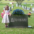 thumbnail image 4 of Sympathy Silks Artificial Cemetery Flowers 30" Blue Rose Buds Saddle for Headstone, 4 of 9