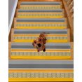 thumbnail image 2 of Modern Style Stair Treads Non Slip for Steps Yellow White Diamond Red Stripes Black Gray Rectangle 15 Pcs Reusable Adhesive Stair Runner Mats for Dogs Elders Carpet Treads Rugs for Staircase 8x30 In, 2 of 7