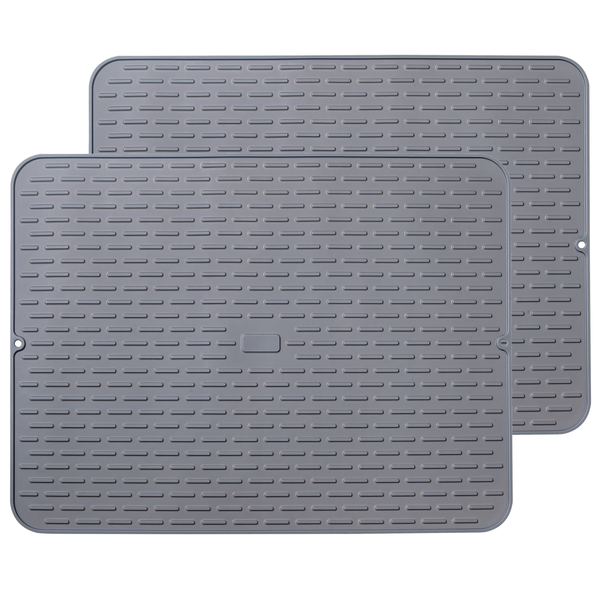 Extra Large (30 inch by 24 inch) heavy duty silicone dish drying mat (Gray,  XL - 30x24)