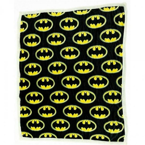 Batman 805672 DC Comics Batman Symbol All Over Thick Micro Sherpa Throw