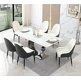 thumbnail image 3 of Montary Black Dining Chairs Set of 2, Mid Century Modern Leather Chair with Solid Wood Metal Legs and Ergonomic Backrest for Living Dining Room (Not Include Table), 3 of 5