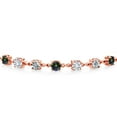 thumbnail image 2 of Gem Stone King 2.66 Ct Green Mystic Topaz and E-F Lab Grown Diamond 18K Rose Gold Plated Silver Tennis Bracelet for Women (Fully Adjustable up to 9 inch), 2 of 3