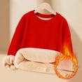 thumbnail image 7 of KAUOD Teen Girls Fleece Lined Sweater Thick Warm Crew Neck Pullover Sweatshirts Tops Kids Plain Long Sleeve Padded Clothes, 7 of 7
