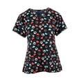 thumbnail image 4 of Camisa con cuello en V para mujer, top exfoliante de uniforme de enfermera, uniforme de trabajo de enfermera de manga corta, top exfoliante 2XL, 4 of 8