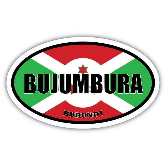 Bujumbura Burundi Flag Oval Decal Vinyl Bumper Sticker 3x5 inches