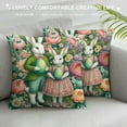 thumbnail image 3 of COMIO Easter Bunny Throw Pillow Covers Spring Floral Holiday Farmhouse Cushion Cases Rabbit Decoration for Home Couch, 3 of 5