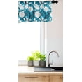 thumbnail image 3 of Ambesonne Flower Window Valance, Botany Pattern with Monochrome Abstract Rose Silhouettes, Curtain Valance for Kitchen Bedroom Decor with Rod Pocket, 54" X 18", Petrol Blue Sea Blue, 3 of 3