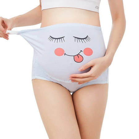 

Fusipu Adjustable Pregnant Women Panties Belly Support Cartoon Expression Underwear