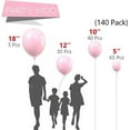 thumbnail image 2 of PartyWoo Pastel Pink Balloons, 140 pcs Pink Balloons Different Sizes Pack of 18 Inch 12 Inch 10 Inch 5 Inch for Balloon Garland as Birthday Decorations, Wedding Decorations, Baby Shower Decorations, 2 of 5