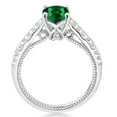 thumbnail image 3 of Gem Stone King 925 Sterling Silver Green Nano Emerald and White Created Sapphire Engagement Ring for Women (1.27 Cttw, Cushion 6MM, Gemstone May Birthstone, Available in Size 5, 6, 7, 8, 9), 3 of 5
