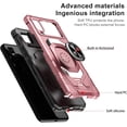 thumbnail image 7 of Compatible for Cricket Vision Plus Case w/Tempered Glass Screen Protector [Military Grade] Ring Car Mount Kickstand Shockproof Hard Phone Case - Pink, 7 of 7