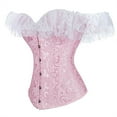 thumbnail image 2 of Grebrafan Corset Graduation Party Lace Off Shoulder Bustier Pink S, 2 of 5