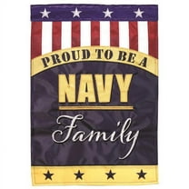 Magnolia Gardens M011294 13 x 18 in. Double Applique Navy Family Polyester Garden Flag