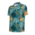 thumbnail image 2 of Rocae Tropical Leaves for Men's Short Sleeve Polo Shirt, Quick Drying Performance Moisture Wicking Sports Men's Golf Shirt X-Large, 2 of 9