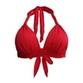 thumbnail image 3 of Daznico Women's Halter Triangle Bikini Top, Push-Up Tie-Back Swim Bra,XXL, 3 of 3