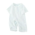 thumbnail image 2 of Baby Girls Boys Onesies Summer Unisex Gender Neutral Toddler 0-2Y Infant Newborn Baby Romper Pajamas Bodysuit Summer Short Sleeve Solid Color Lightweight Baby Clothes Jumpsuit, 2 of 3