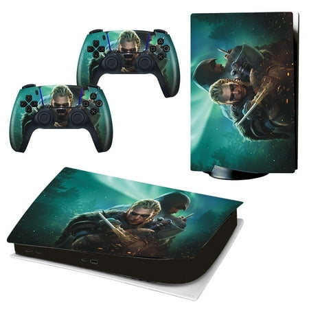 GameXcel Vinyl Decal Protective Cover Wrap Sticker for Sony PS5 Digital Console and Wireless Controller(Assassin's Creed Valhalla)