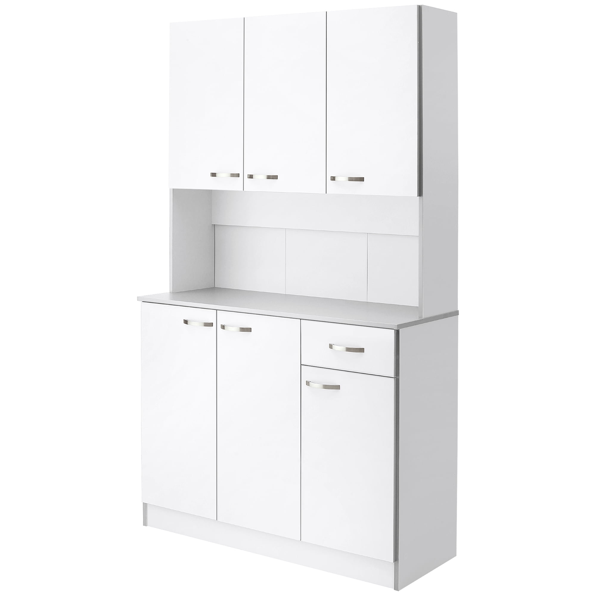 HOMCOM 71" Buffet with Hutch, Kitchen Storage Cabinets, Pantry, 6 Doors, 3 Shelves, Drawer, White