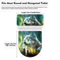 thumbnail image 6 of HELLHERO Round Toilet Lid Dust Cover, Stretch Fit Polyester Fabric Bathroom Toilet Cover Set, U-Shaped Wolf Motif, 6 of 6